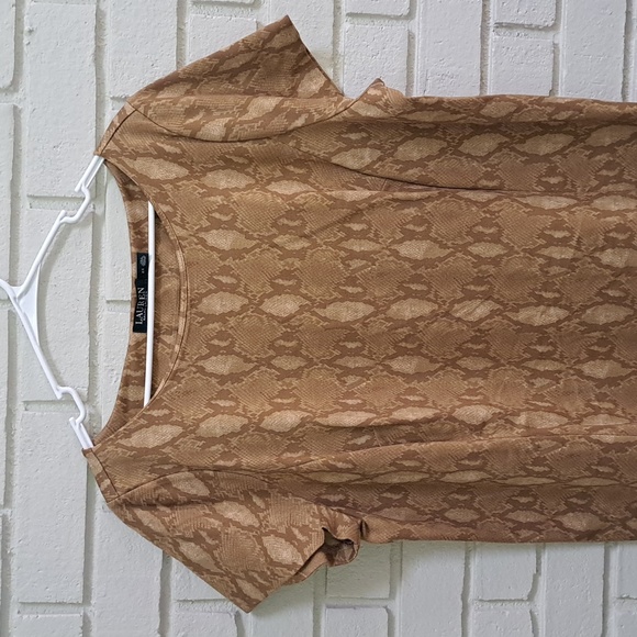 Lauren Ralph Lauren Snakeskin Print Short Sleeve Midi Dress. Size 2X  NWT - Picture 2 of 8